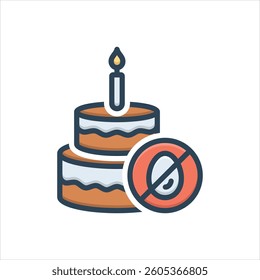 Vector colorful illustration icon for egg free
