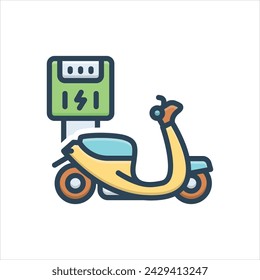 Vector colorful illustration icon for electric scooter