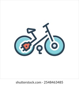 Vektor bunte Illustration Symbol für Elektrofahrrad; elektrisch; Fahrrad; Zyklus; Fahrrad; Elektrifizierung; umweltfreundlich; E-Bike; kostenpflichtig; Fahrzeug; Logo; Symbol; Form; Vektor; Zeichen; Logo; Symbol; illu