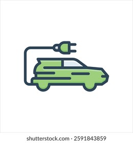 Vector colorful illustration icon for electrical car