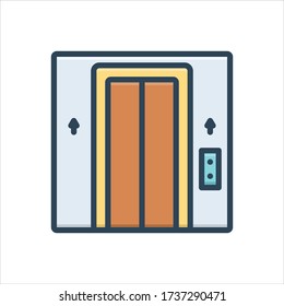 Vector colorful illustration icon for elevator
