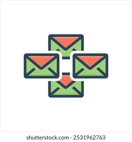 Vector colorido icono de ilustración para el correo electrónico