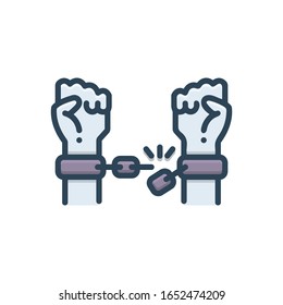 Vector colorful illustration icon for emancipating