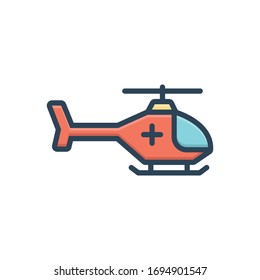 Vector colorful illustration icon for emergency helicopter