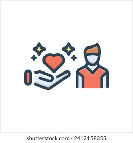 Vector colorful illustration icon for empathy