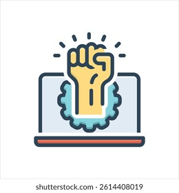 Vector colorful illustration icon for empowerment