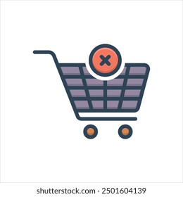 Vector colorido icono de ilustración para el Carrito vacío