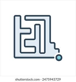 Vector colorful illustration icon for end to end