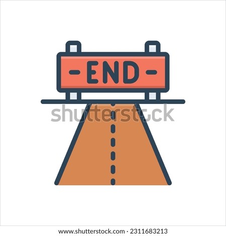 Vector colorful illustration icon for end