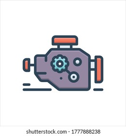 Vector colorful illustration icon for engine