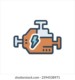 Vector colorful illustration  icon for engine turn up