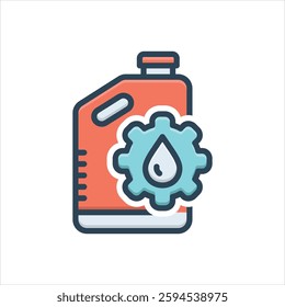Vector colorful illustration  icon for engine oil