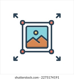 Vector colorful illustration icon for enlarge