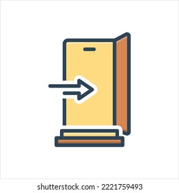 Vector colorful illustration icon for enters