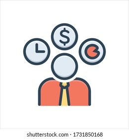 Vector colorful illustration icon for entrepreneur