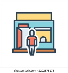 Icono de ilustración de color vectorial para la entrada