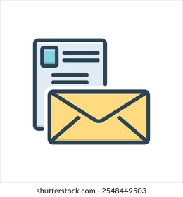 Vector colorful illustration icon for envelope