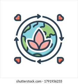 Vector colorful illustration icon for environment