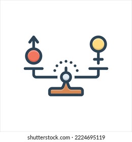 Vector colorful illustration icon for equal