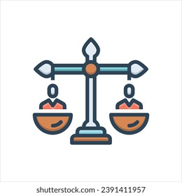 Icono de ilustración de color vectorial para la igualdad