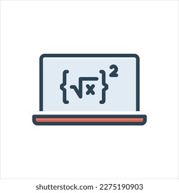Vector colorful illustration icon for equations