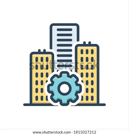 Vector colorful illustration icon for establishment
