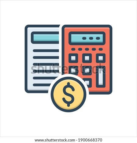 Vector colorful illustration icon for  estimates