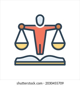 Icono de ilustración de color vectorial para la ética