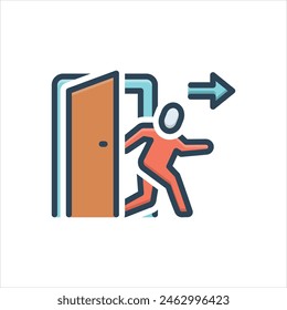 Vector colorful illustration icon for evacuation