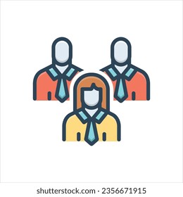 Vector colorful illustration icon for executives