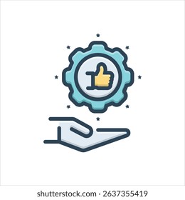 Vector colorful illustration icon for exemplary practices