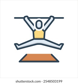 Icono colorido de la ilustración del Vector para el ejercicio