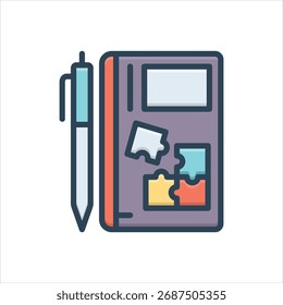 Ícone de ilustração colorida vetorial para o livro de exercícios