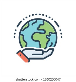 Vector colorful illustration icon for exist