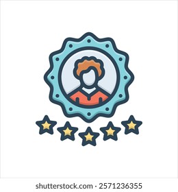 Vector colorful illustration icon for experience