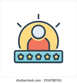 Vector colorful illustration icon for experiencing