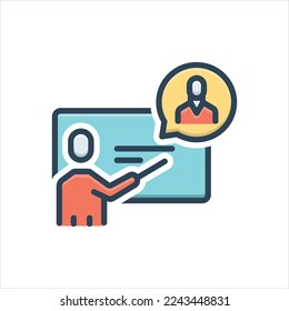 Icono de ilustración de color vectorial para las explicaciones