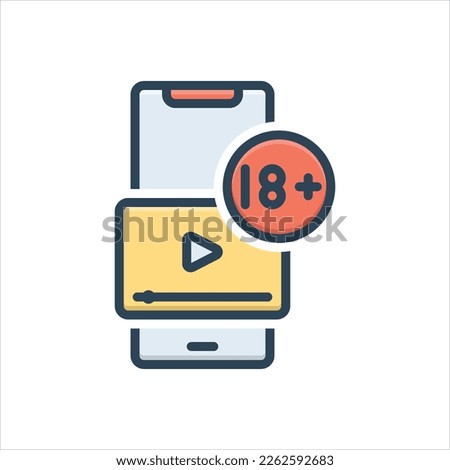 Vector colorful illustration icon for explicit
