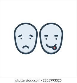 Vector colorful illustration icon for expression