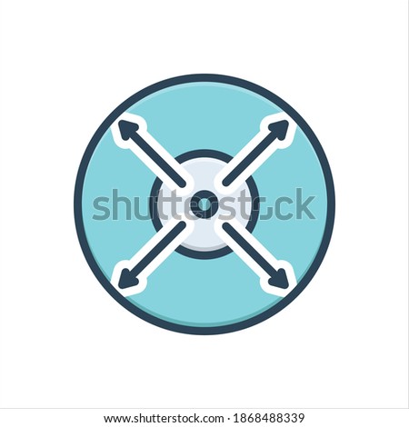 Vector colorful illustration icon for extent