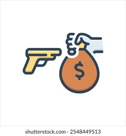 Ícone de ilustração colorido vetorial para extorsão