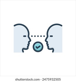 Vector colorful illustration icon for eye contact