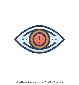 Vector colorful illustration icon for eye mark