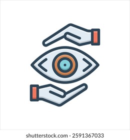 Vector colorful illustration icon for eye care