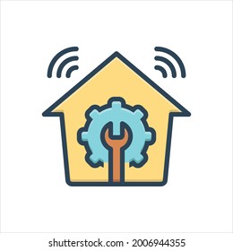 Vector colorful illustration icon for  facility