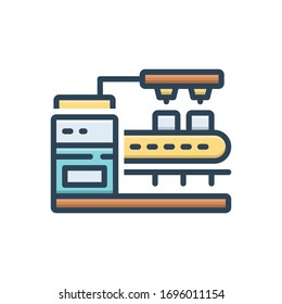 Vector colorful illustration icon for factory production