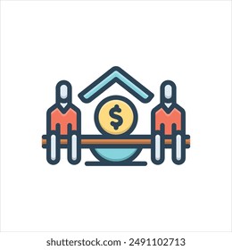 Vector colorful illustration icon for fair distribution