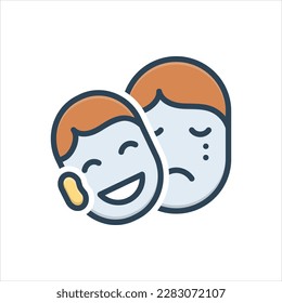 Icono de ilustración de color vectorial para false