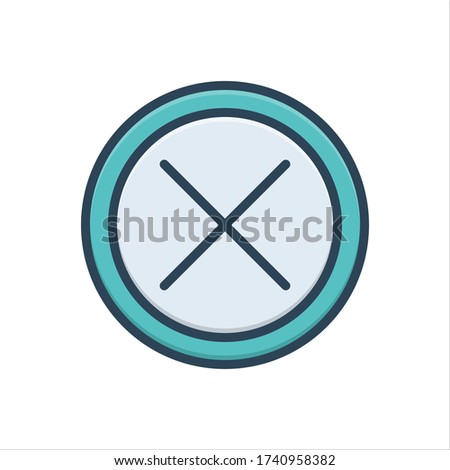 Vector colorful illustration icon for false