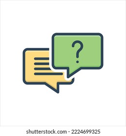 Vector colorful illustration icon for faqs